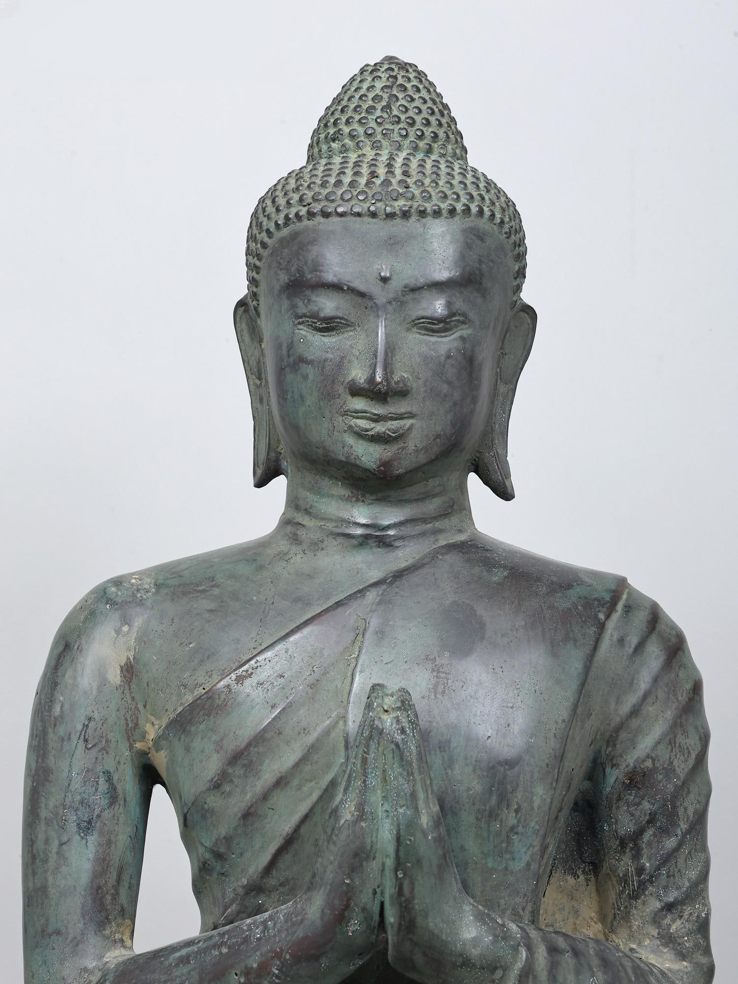 48" Large Namaskar Buddha | Brass Statue - 2