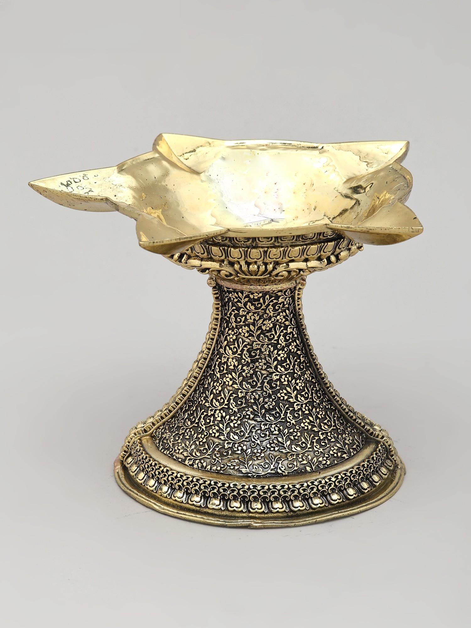 Small Brass Superfine Five Wicks Lamp | Ritual Item (1 of 2)