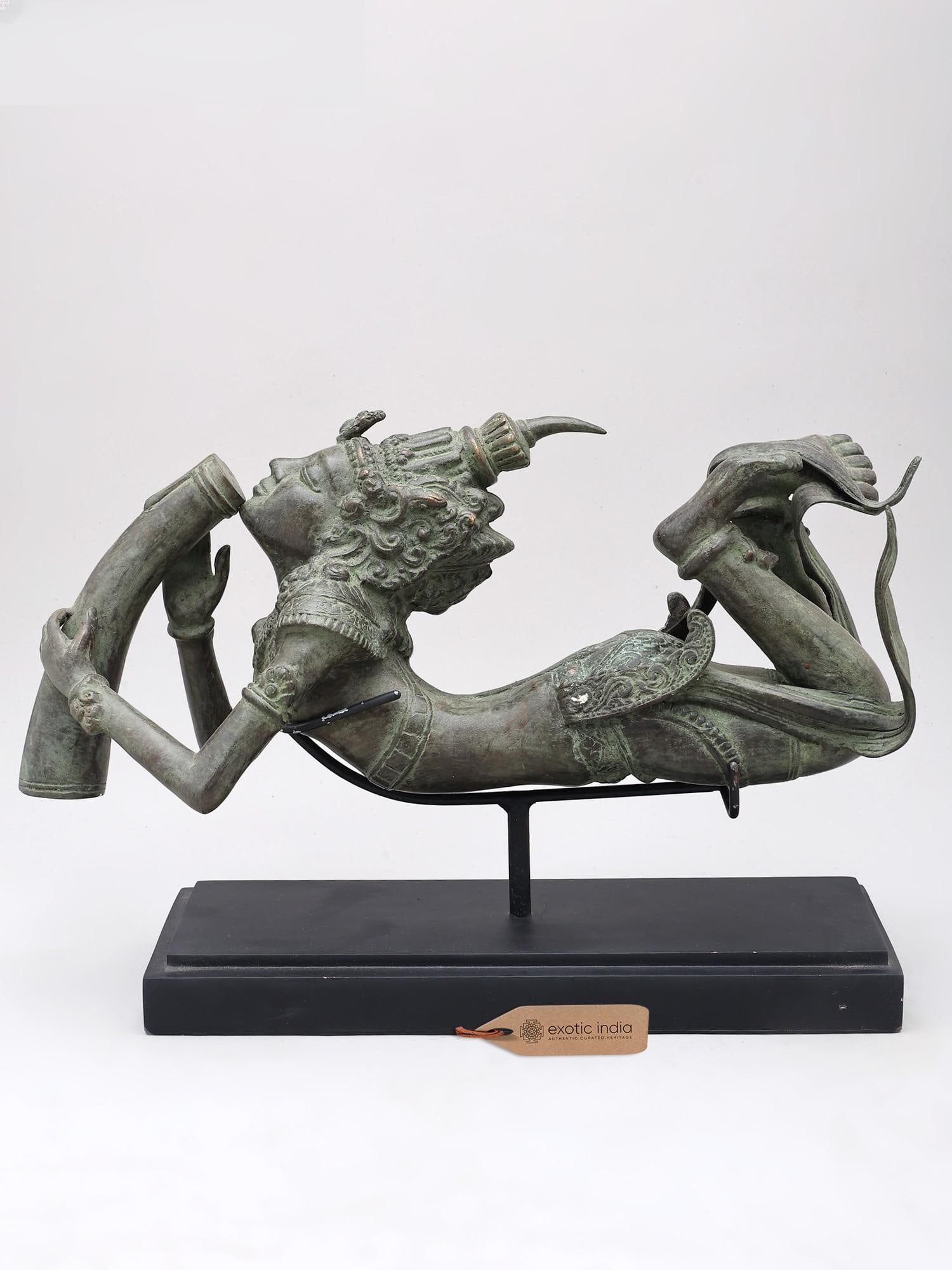 14" Opium Drinker | Brass Statue on Wood Base (1 of 2)