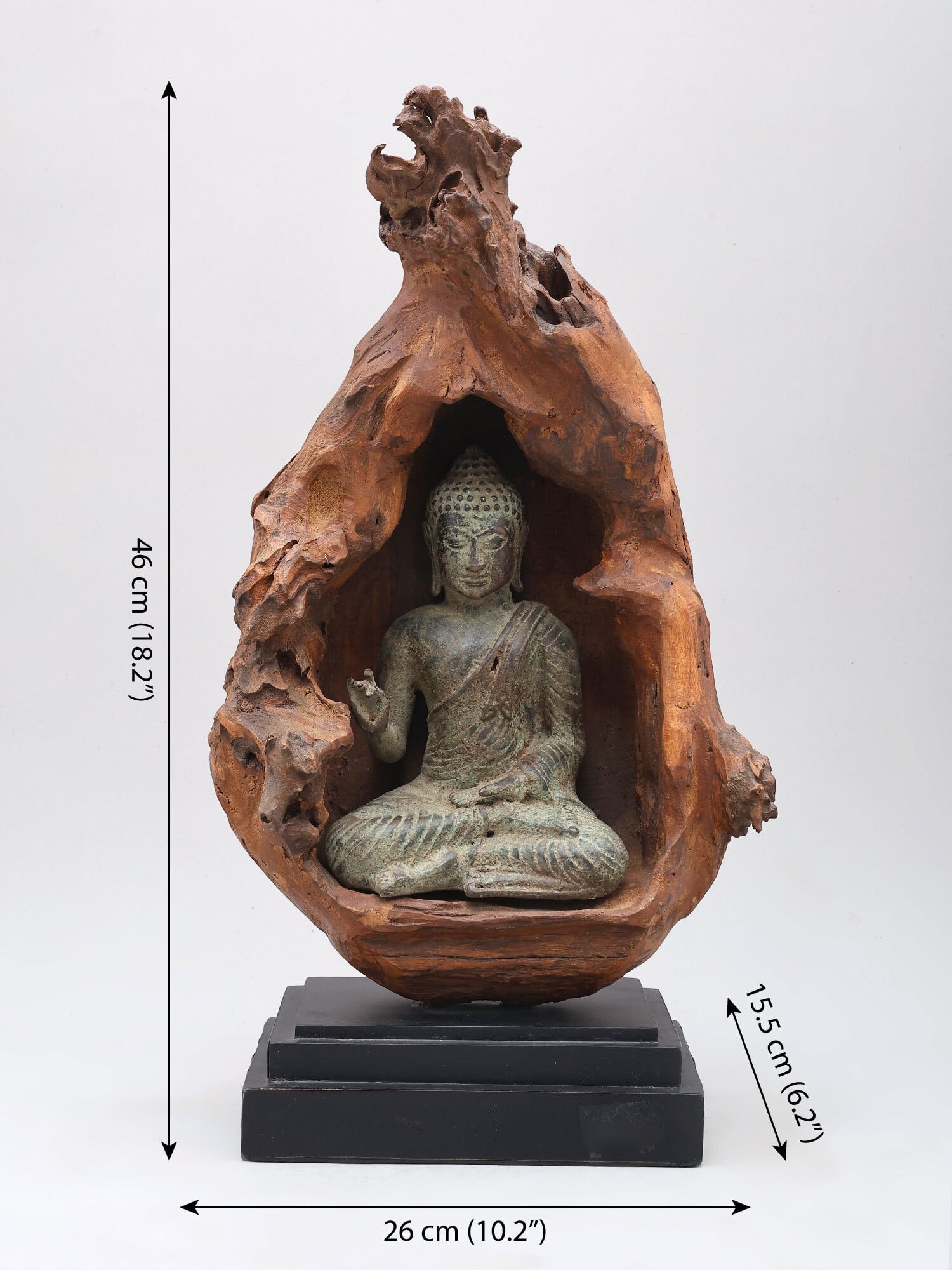 18" Lord Buddha Seated Inside Wood Frame - 2
