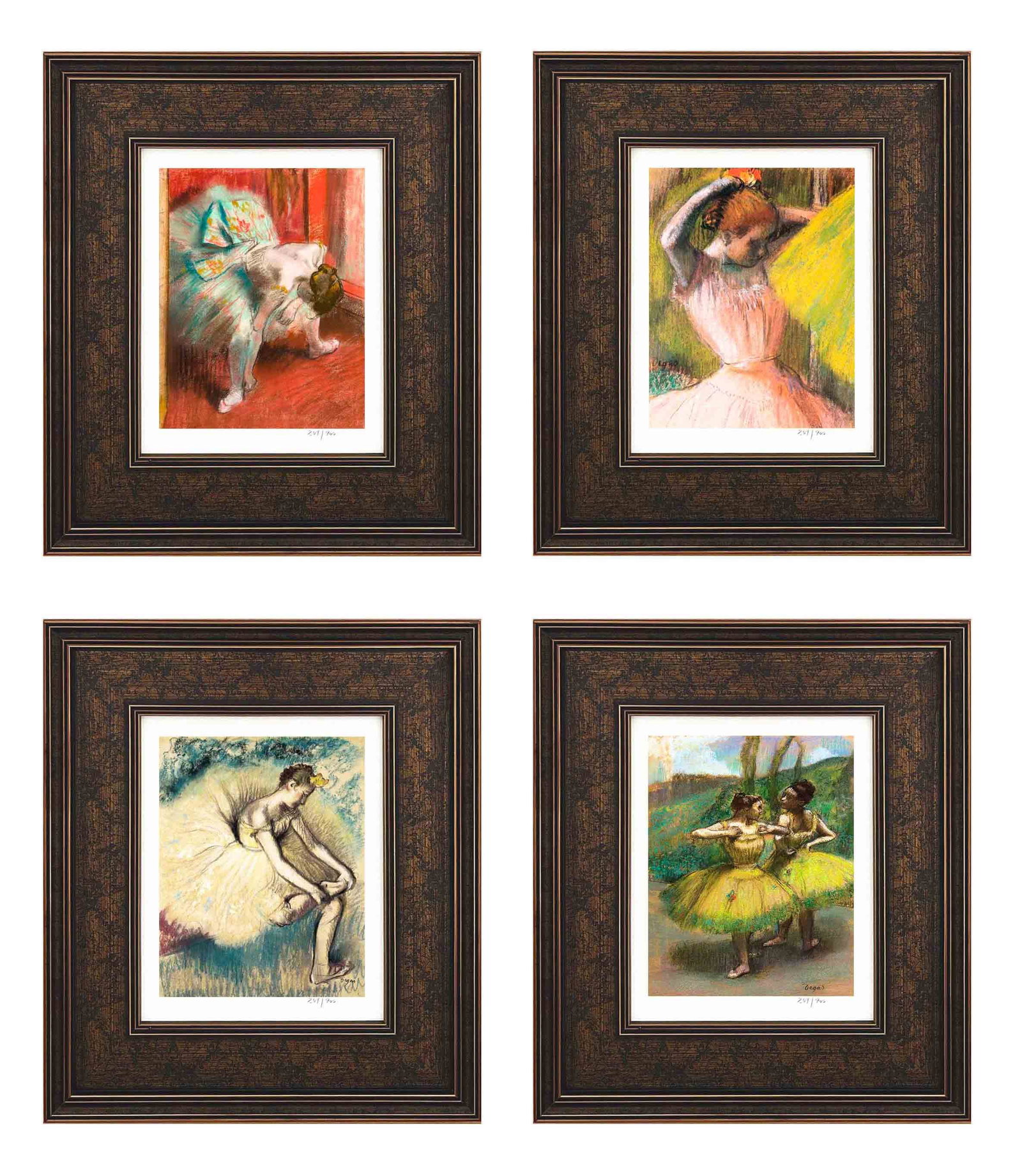 Edgar Degas Set of 4 Exquisite danseuses framed (1 of 1)
