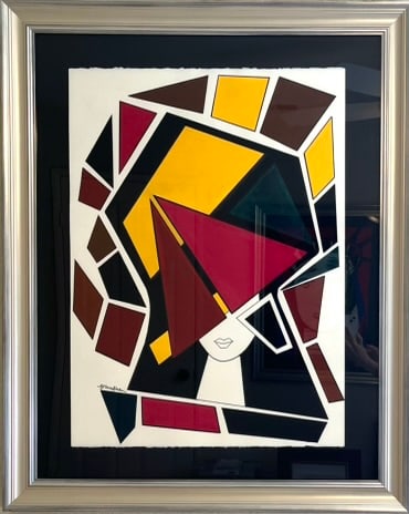 Grace Absi Over my Head 2011 Acrylic Painting on Arches Paper Framed: Title: Over my head Artist: Grace Absi Country: USA Medium: Acrylic Painting on Arches Paper Marks: Created & Signed in 2011 Size: Arches Paper 30 x 22 inch COA: Certificate of Authenticity Is