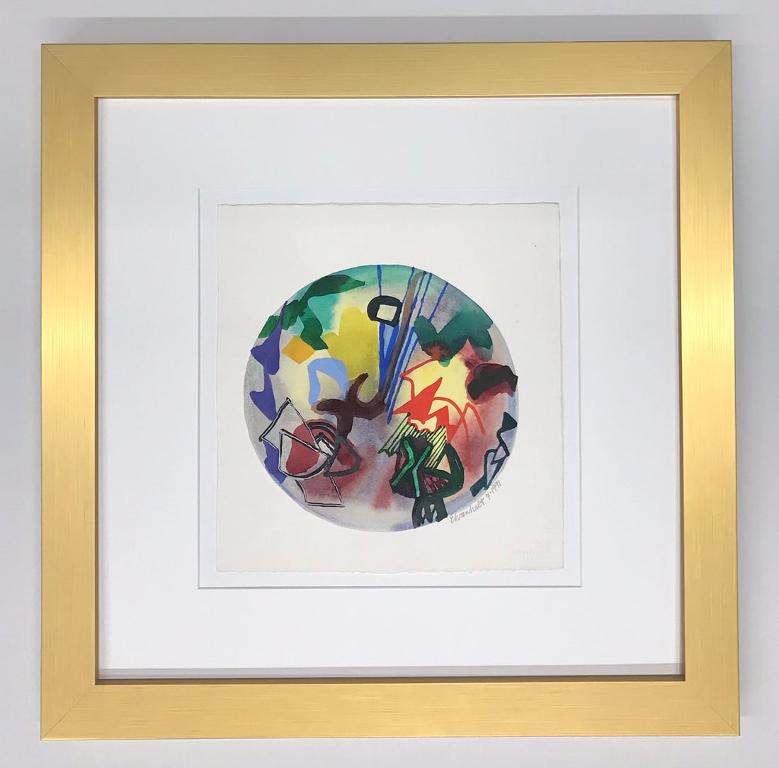 Ehrenhalt A. Roslyn Original Gouache Painting Signed & dated 1991: Title: Untitled Artist: Amaranth Roslyn Ehrenhalt Country: USA Medium: Original Gouache Painting on paper Marks: Hand-signed and dated 1991 by the artist paper size: 11 x 10.5 inches Condition: Very