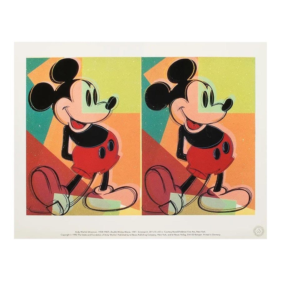 Andy Warhol Pop Art Myths Mickey Mouse-6 1992: Artist: Andy Warhol Country: USA Title: Myths Mickey Mouse - 6 Printed: Offset in 1992, in Germany Marks: Not signed, not numbered Paper Size: 9.50.50 x11.80 inches on high-quality paper Provenance: