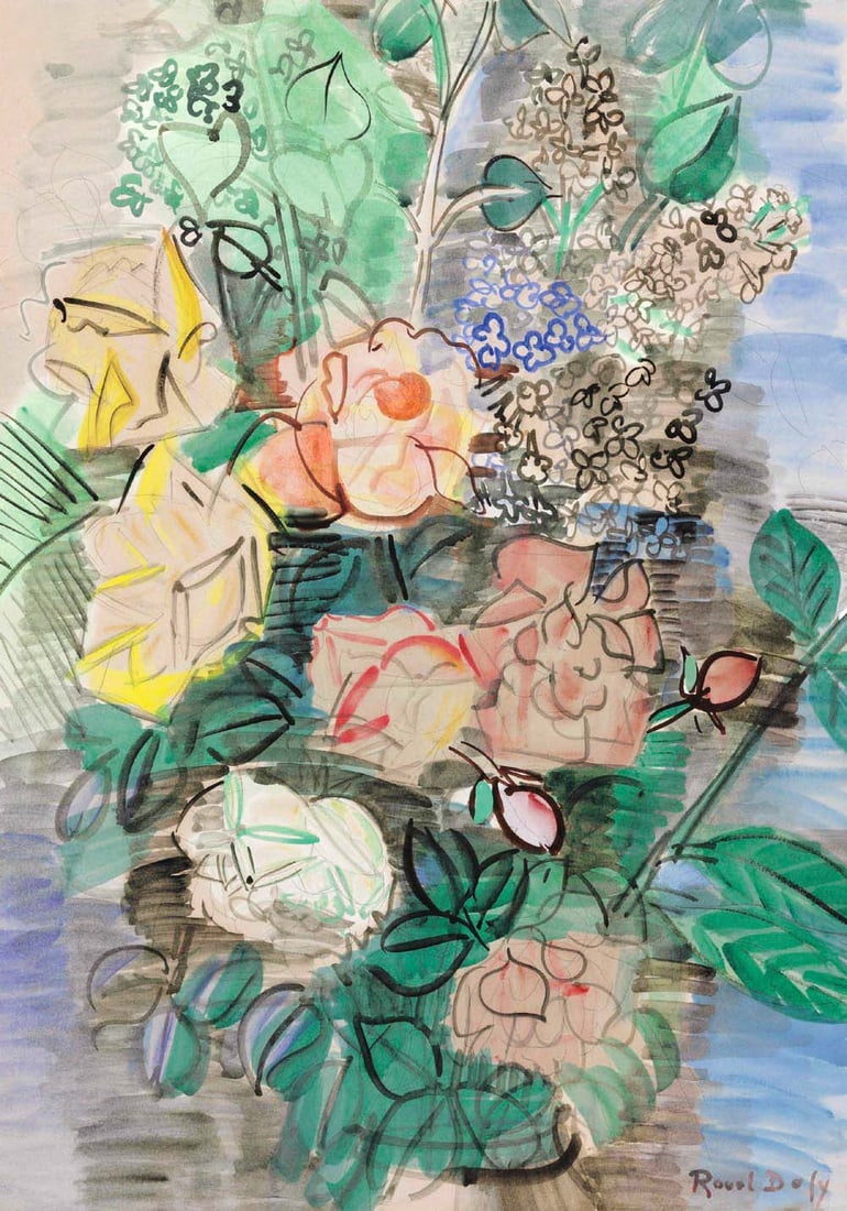 Raoul Dufy Fleurs Giclee Ltd Edition: Title: Fleurs Artist: Raoul Dufy Country: France Medium: Giclee Marks: Numbered Ltd Edition Paper size: Watercolor paper 19 x 13 inch Publisher: Fine Art Museum Condition: Fine - Pristine Certificate