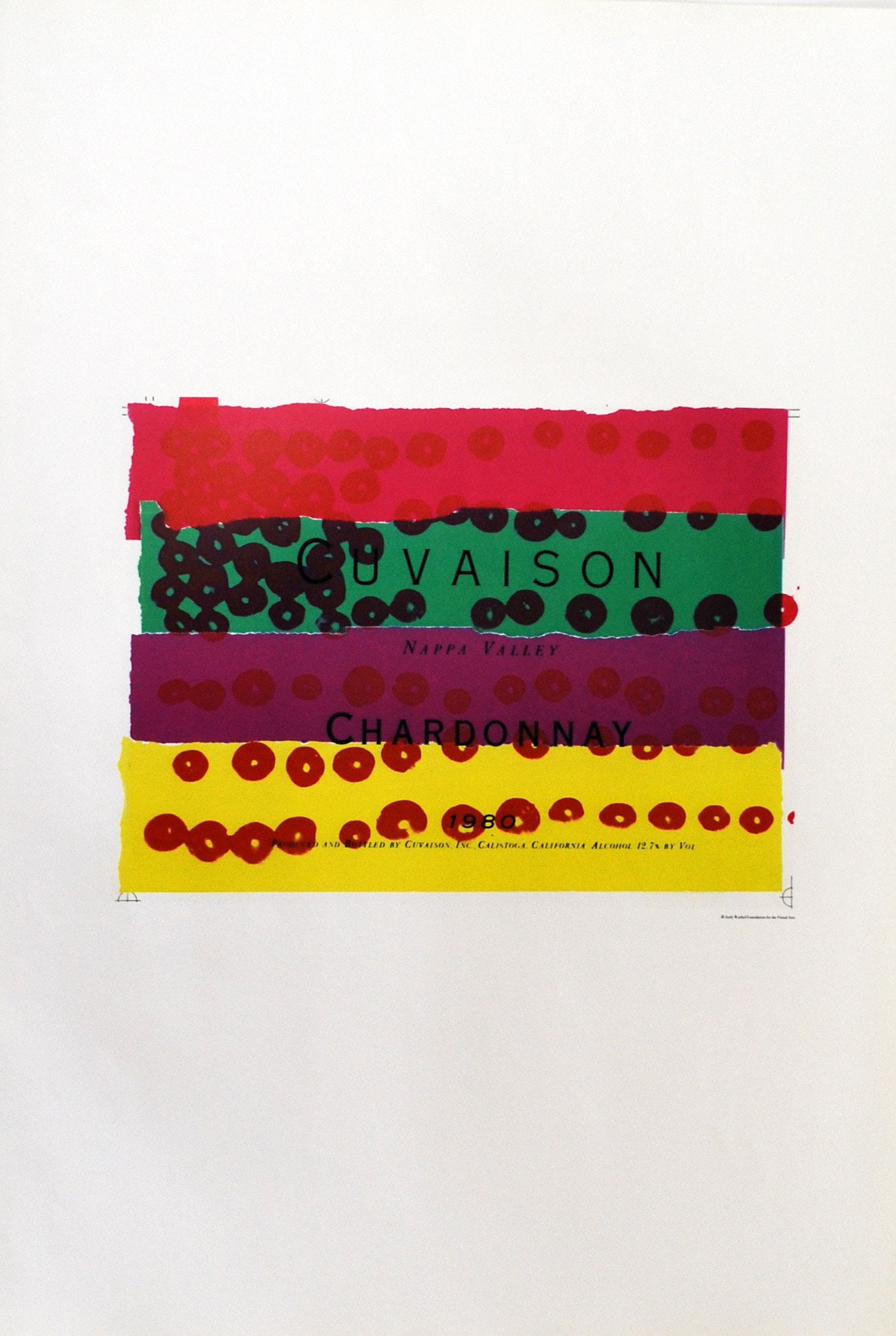Andy Warhol Chardonnay 6 Print Pop Art 1999: Artist: Andy Warhol Country: USA Title: Chardonnay 6 Printed: 1999 offset on luster paper Paper Size: 19.50 x 13.50 Provenance: Catalog Andy Warhol Condition: Very Good Please note that this lot has