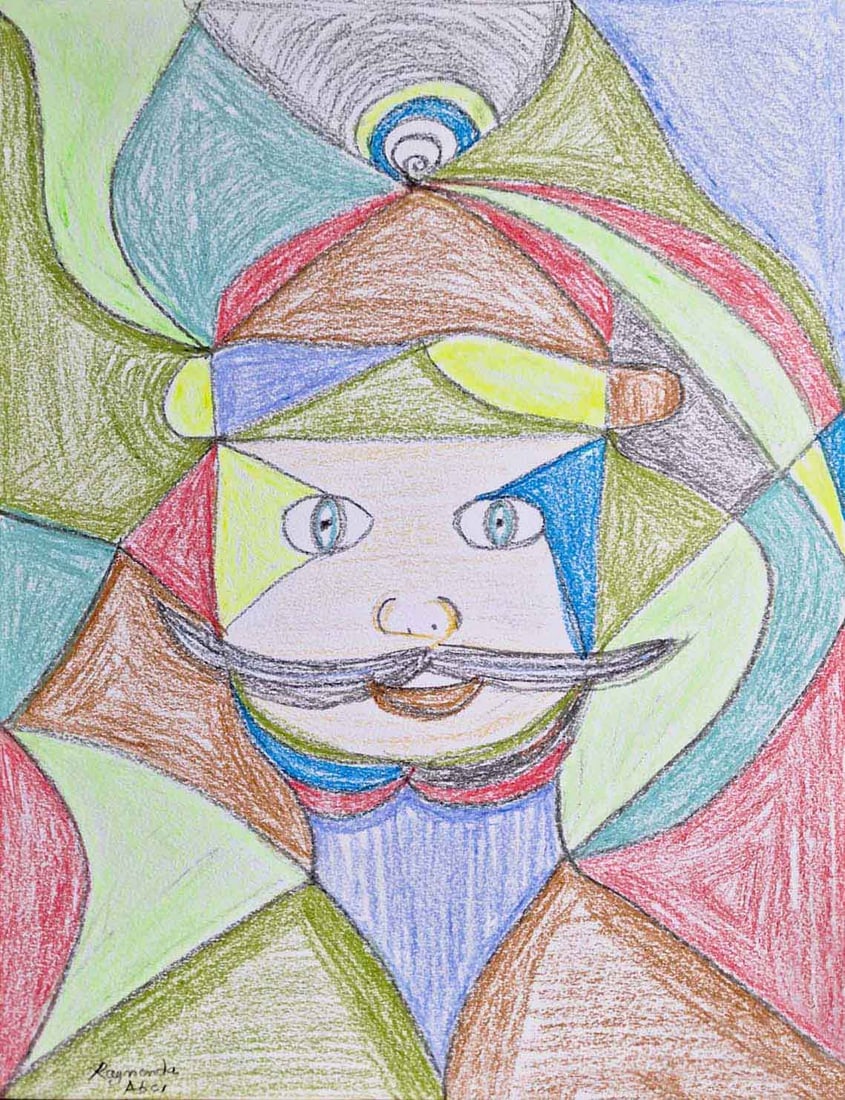 Raymonda Abci print The Moustache: Title: The Moustache Artist: Raymonda Abci Country: Lebanon Medium: Giclee Marks: Limited edition of 50, numbered in pencil Paper size: 13x19 inches on watercolour paper Provenance: Printed by Fine