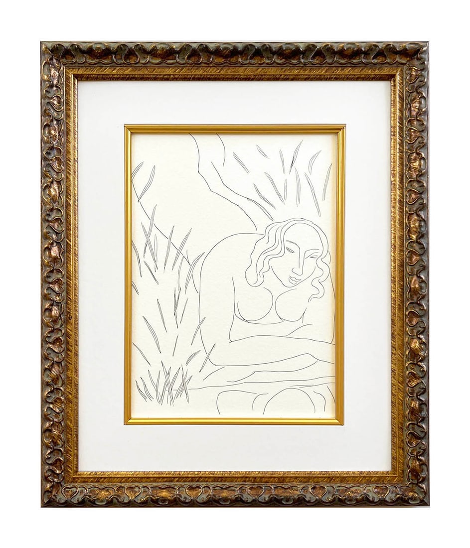 Henri Matisse 54 Herodiade 1976 framed: Artist: Henri Matisse (after) Country: France Title:?H?rodiade 1976 Medium: Facsimile 54 Marks: Not signed, not numbered Paper Size: 11 x 8.50 inches Printed: Circa 1970s in Italy Provenance: Rare