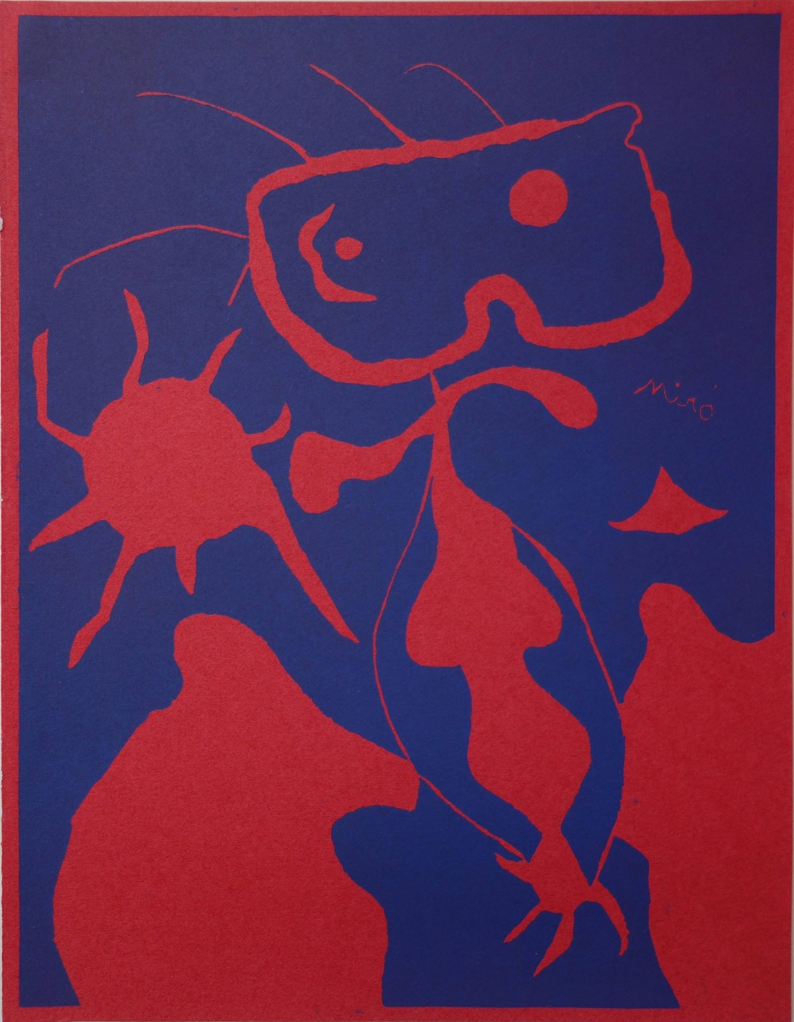 1974 Joan Miro Original Lithograph Ceramique 2: Artist: Joan Miro Country: Spain Title: Ceramique 2 Medium: Original Lithograph Marks: Not signed, not numbered Printed: 1974 by L'Atelier Arte, France Paper Size: Vellum paper 11 x 22 inch folded as 