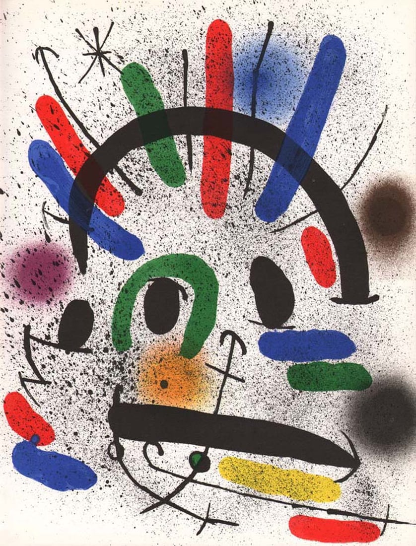 Joan Miro Original Lithograph V1-2 Mourlot 1970: Artist: Joan Miro Country: Spain Title: Untitled V1-2 Medium: Original Lithograph Marks: Not signed not numbered Size: 12.50 x 9.75 inch Printed: 1970 by Mourlot France Provenance: Joan Miro