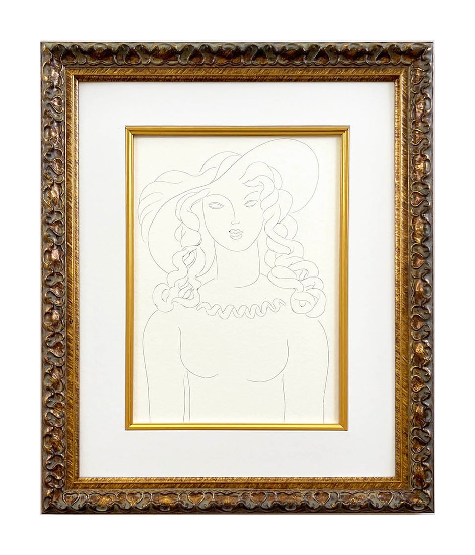 Henri Matisse 15 Apparition framed: Artist: Henri Matisse (after) Country: France Title: Apparition Medium: Facsimile 15 Marks: Not signed, not numbered Paper Size: 11 x 8.50 inches Printed: Circa 1970s in Italy Provenance: Rare