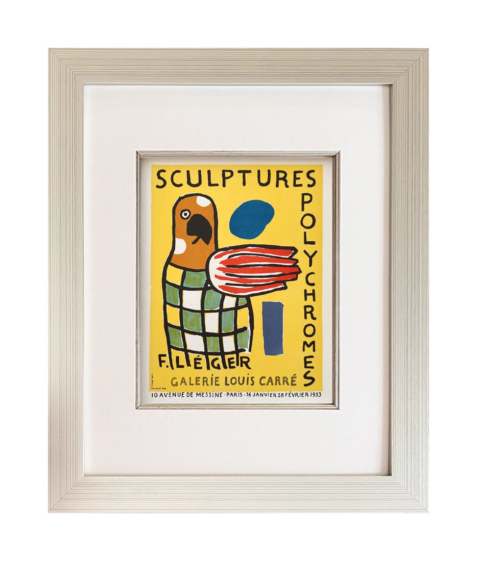 Leger Lithograph 33 Sculptures Polychromes 1959 framed: Artist: Fernand L?ger Country: France Title: Sculptures Polychromes Medium: Lithograph -33 Paper size: 12.50 X 9.50 inches Printed: 1959 by Mourlot Freres, France Provenance: Art in Posters book 1959