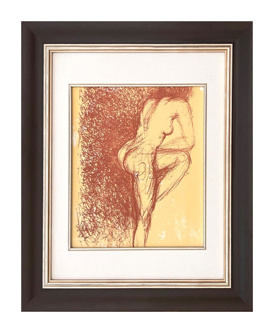 Salvador Dali Gala Original Lithograph 1967 framed: Title: Gala Artist: Salvador Dali Country: Spain Medium: Original Lithograph Marks: Not signed, not numbered Size: Vellum paper 10.75 x 8.5 inches Printed: 1967 by Desjobert, France Provenance: A