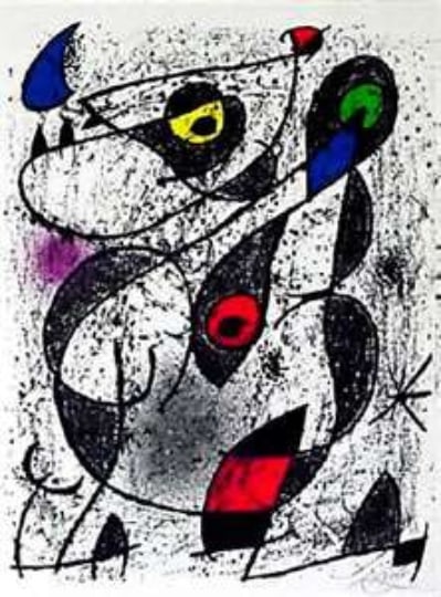 Joan Miro Original Lithograph Indelible 2 1972: Title: Indelible 2 Artist: Joan Miro Country: Spain Medium: Original Lithograph Marks: Not signed nor numbered Paper: Vellum 13.50 x 10.25 inch Printed: 1972 at Imprimerie Arte, France Provenance: Joa