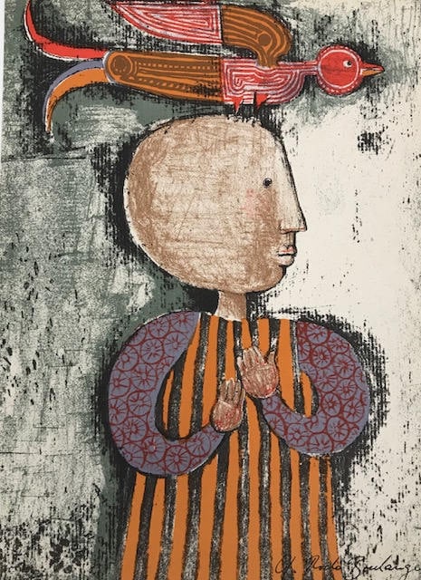 Boulanger Original Lithograph Mourlot Enfant et Oiseau 4 (1 of 1)