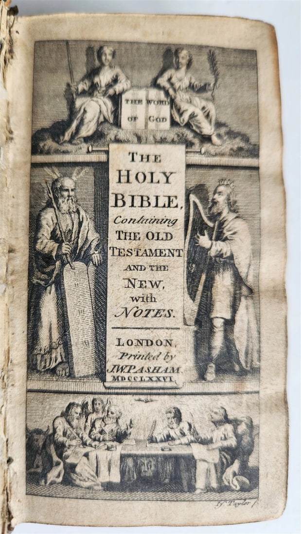 1776 BIBLE in ENGLISH antique OLD & NEW TESTAMENT - 2