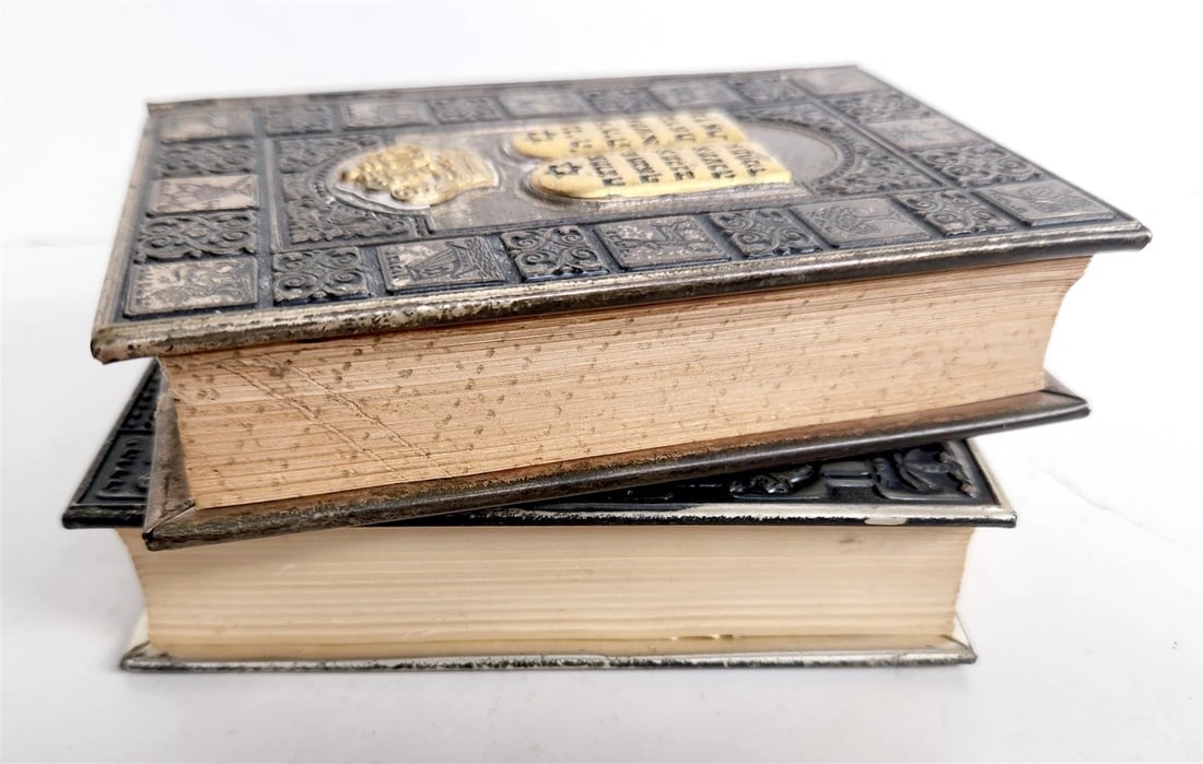 1960-1969 PAIR of JEWISH PRAYER BOOKS w/ METAL BINDINGS vintage HEBREW-ENGLISH - 4