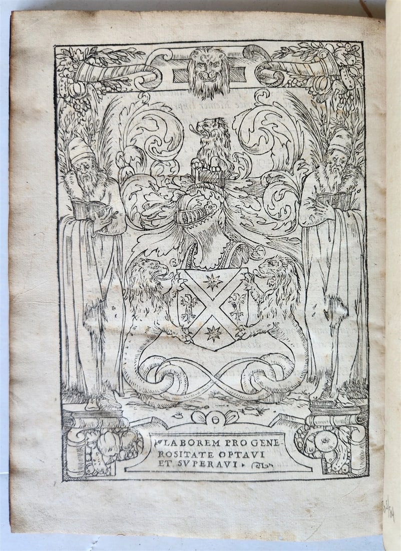 1555 WORK ON HERALDRY OF FRANCE SCOTLAND & LORRAINE antique 16th century - 2