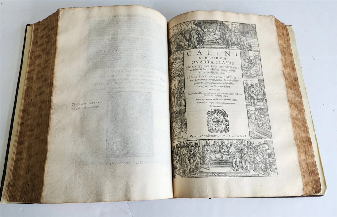 1586 GALEN WORKS GIUNTA PRESS antique 16th CENTURY THICK FOLIO medical treatise - 4