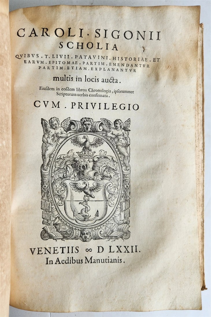 1572 ALDINE PRESS ROMAN HISTORY by TITUS LIVY antique 16th CENTURY VELLUM FOLIO - 4