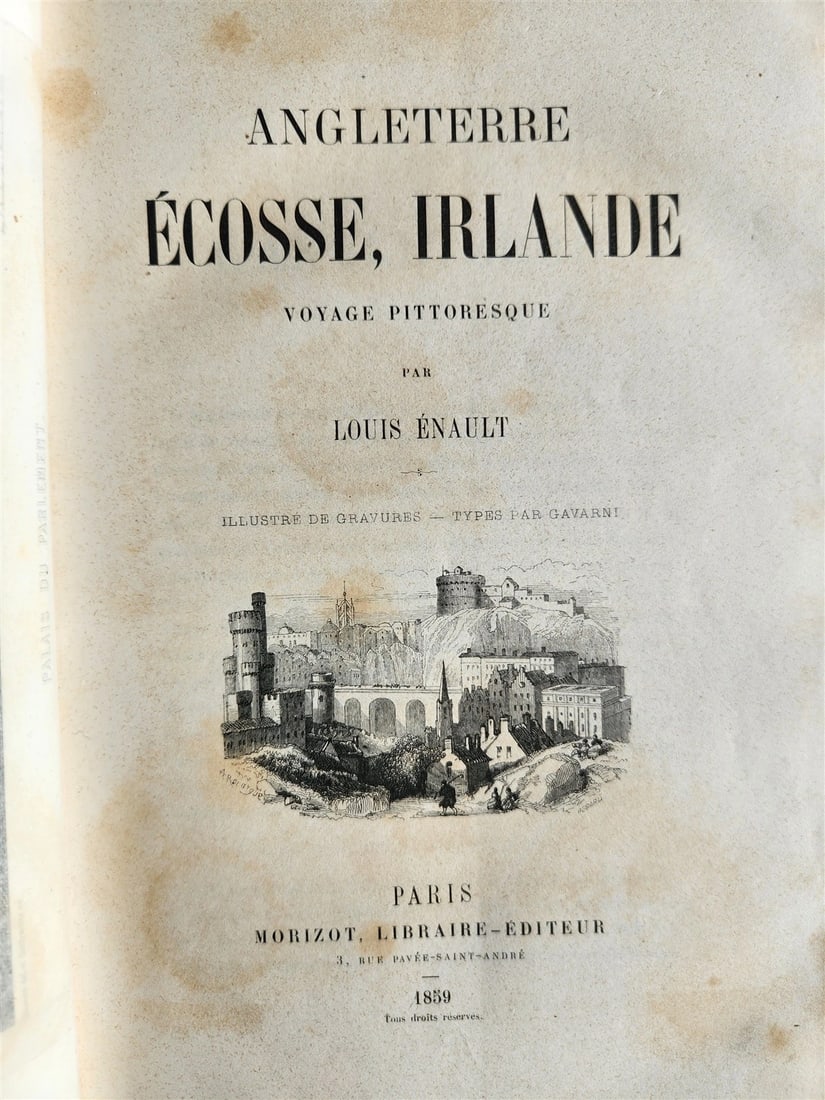 1859 PICTURESQUE ENGLAND SCOTLAND & IRELAND ANTIQUE illustrated IN FRENCH - 2
