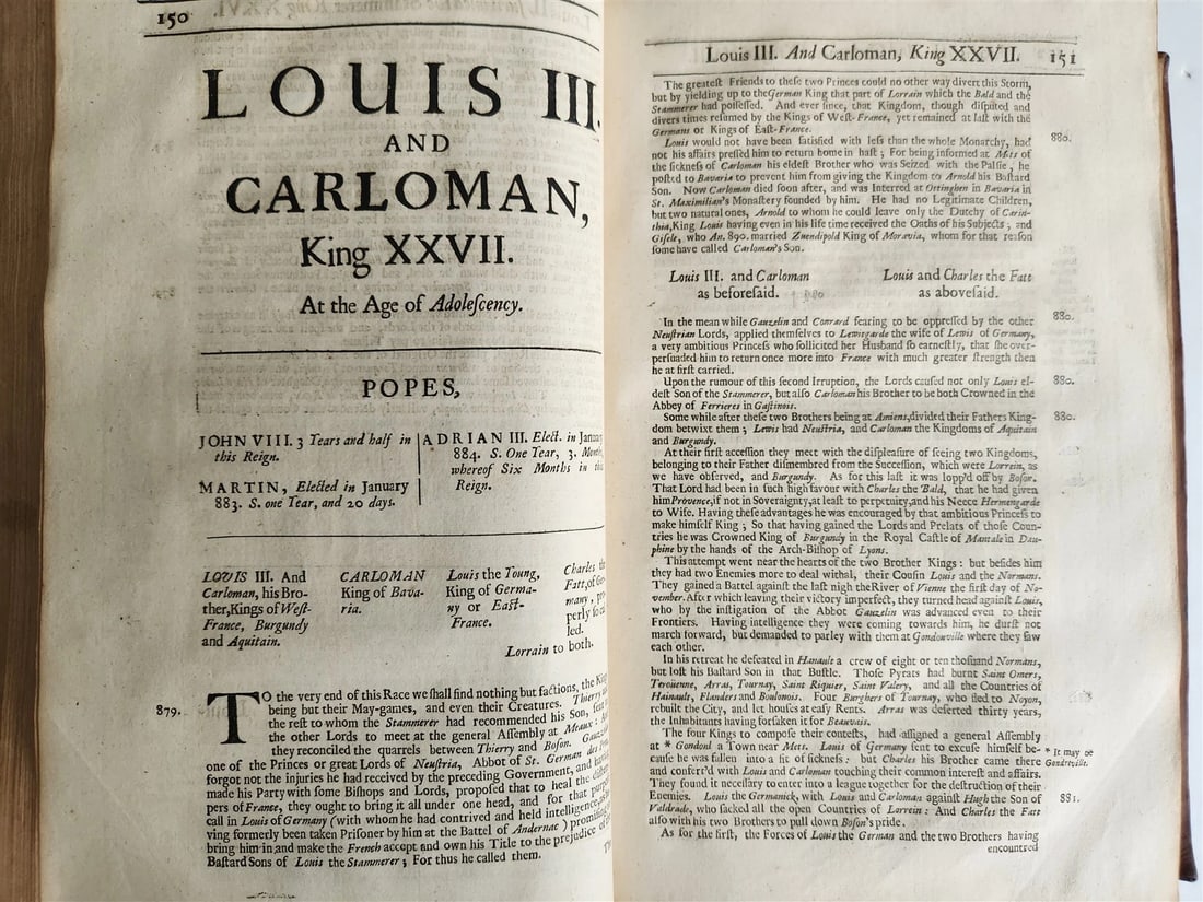 1683 HISTORY of FRANCE in ENGLISH by Francois Eudes de Mezeray antique FOLIO - 4