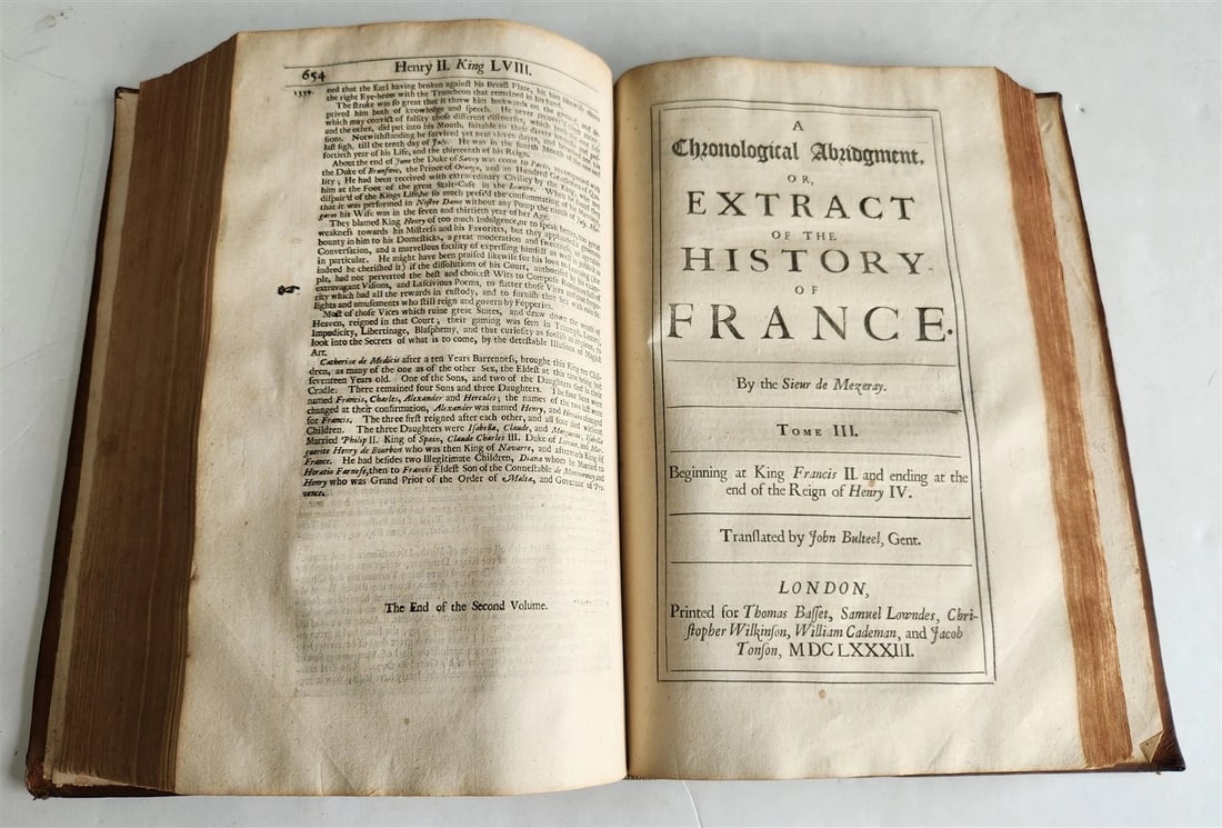 1683 HISTORY of FRANCE in ENGLISH by Francois Eudes de Mezeray antique FOLIO - 7