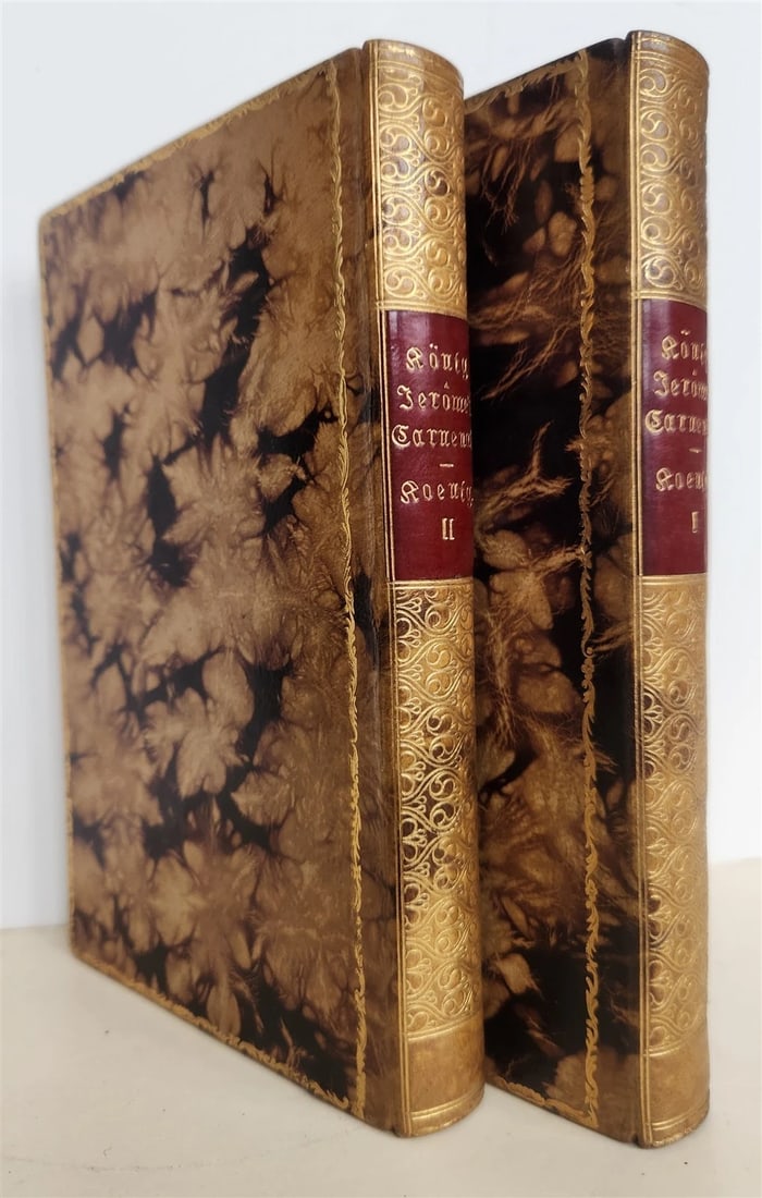 1855 WORKS by Heinrich Koenig antique 2 VOLUMES w/ DECORATIVE BINDINGS in German - 2