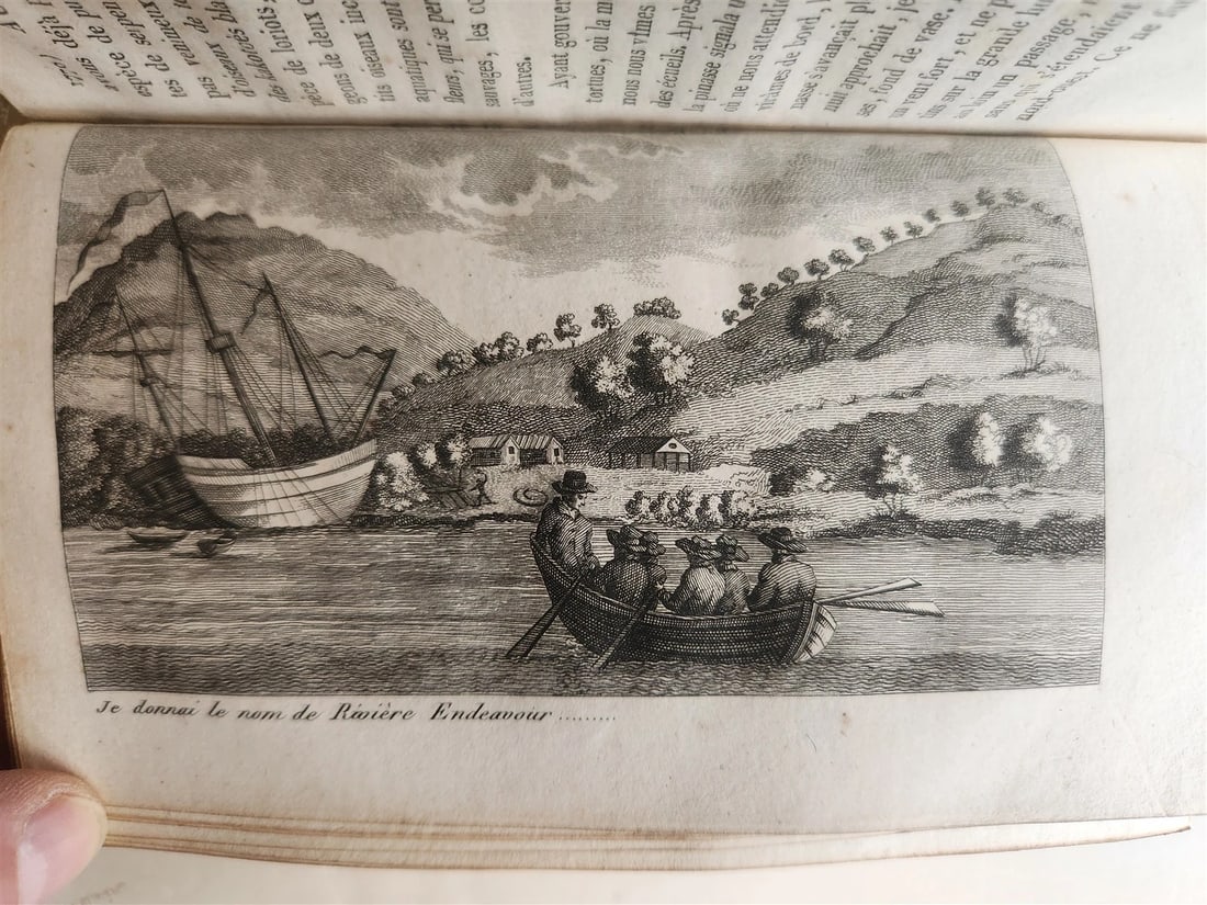 1811 CAPTAIN COOK THREE VOYAGES ILLUSTRATED 6 VOLUMES antique in FRENCH - 7