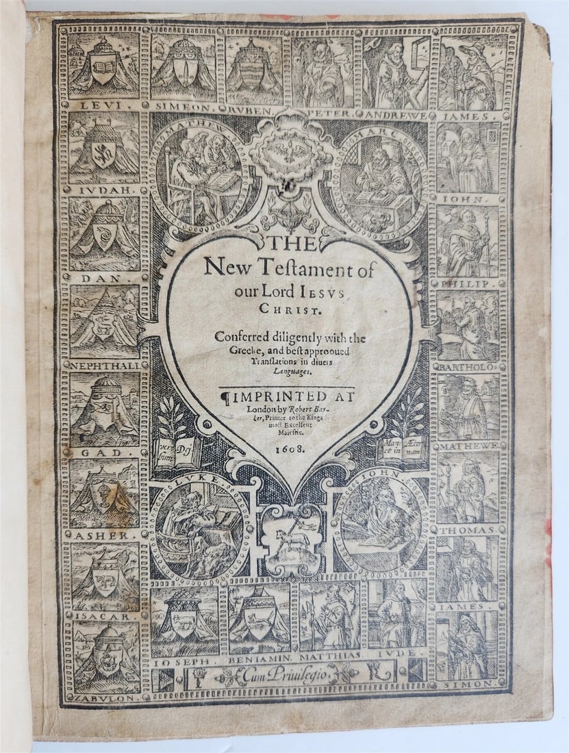 1608 BIBLE in ENGLISH antique NEW TESTAMENT - 2