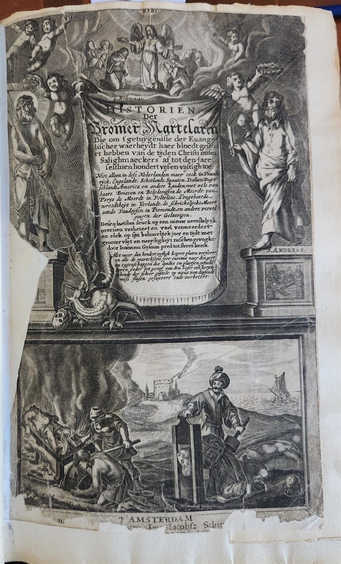 1671 HISTORY of MARTYRS antique ILLUSTRATED FOLIO in DUTCH vellum binding - 2
