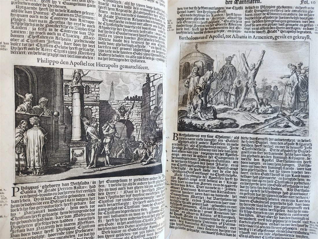 1671 HISTORY of MARTYRS antique ILLUSTRATED FOLIO in DUTCH vellum binding - 7