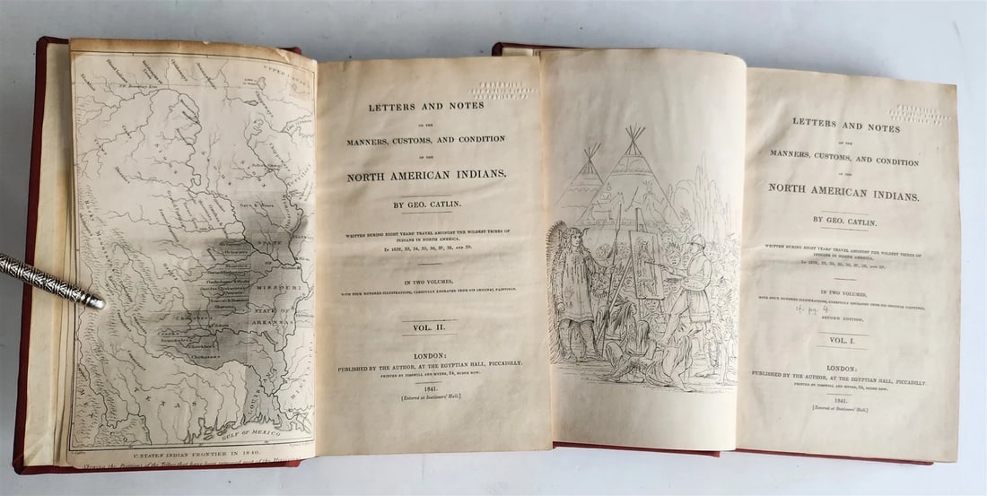 1841 MANNERS & CUSTOMS of NORTH AMERICAN INDIANS antique 2 VOLS ILLUSTRATED - 2
