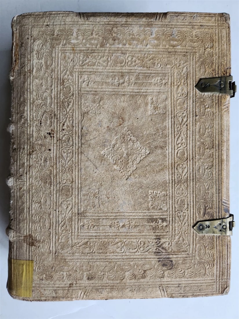 1665 THEOLOGY by Tommaso Tamburini antique PERIOD BINDING PIGSKIN w/ CLASPS - 6