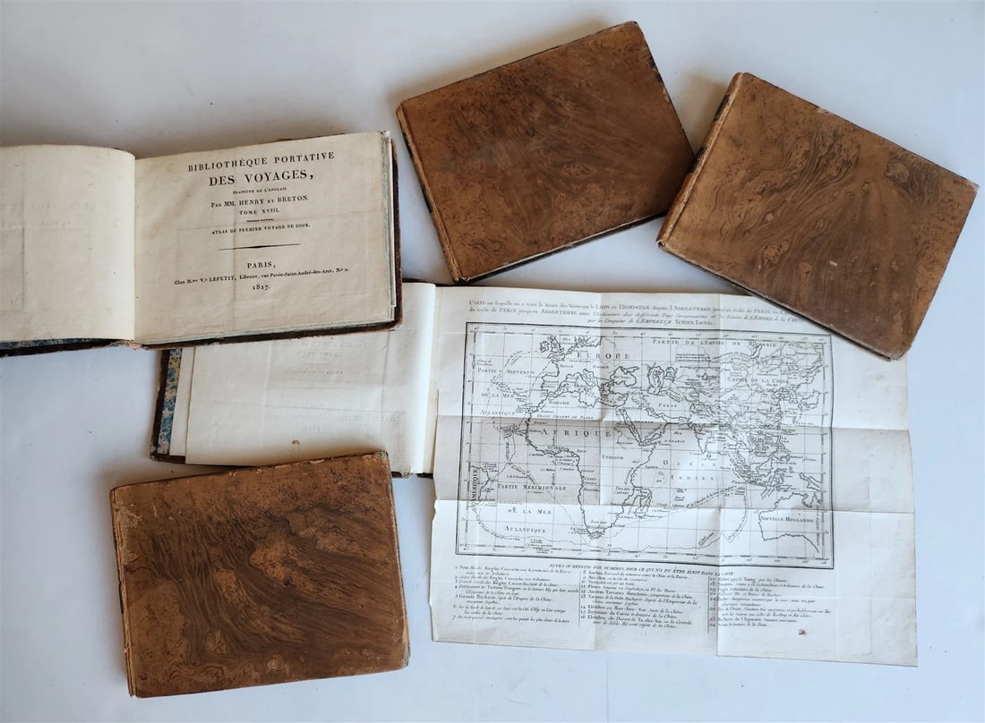 1817 VOYAGES 5 ATLAS VOLUMES antique ILLUSTRATED travels COOK ASIA TURKEY w/MAPS - 2