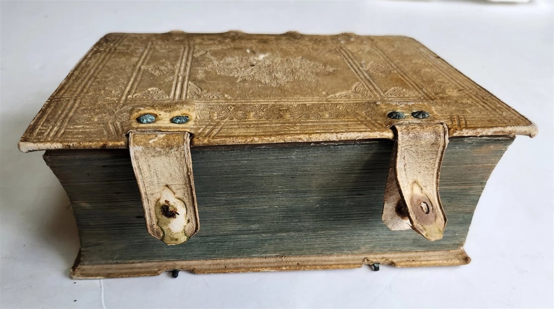 1710 THEOLOGY antique BLIND TOOLED PIGSKIN BINDING decorative - 3