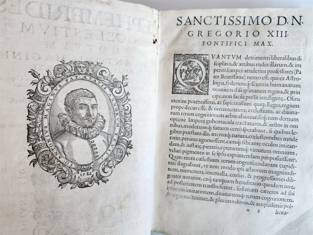 1582 ASTRONOMY & ASTROLOGY Ephemerides Coelestium Motuum ANTIQUE 2 vellum vols - 5