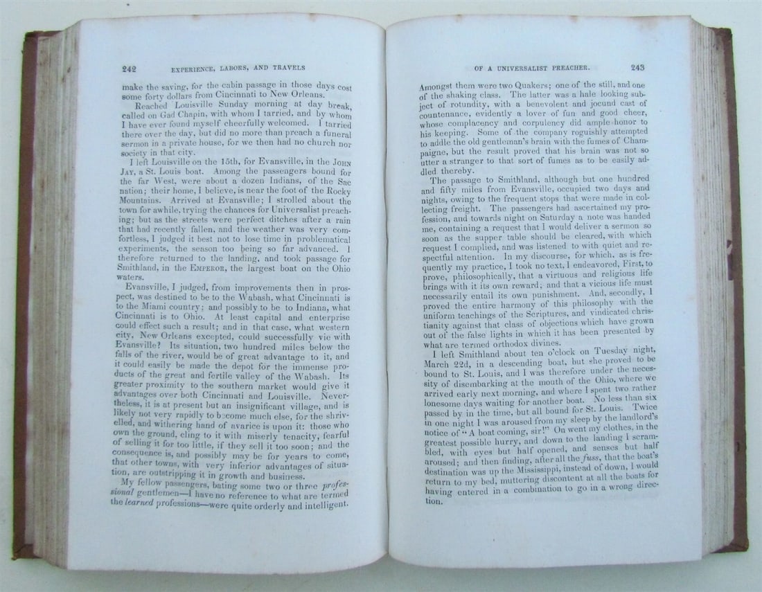 1845 EXPERIENCE LABORS TRAVELS of UNIVERSALIST PREACHER AMERICANA ANTIQUE - 5