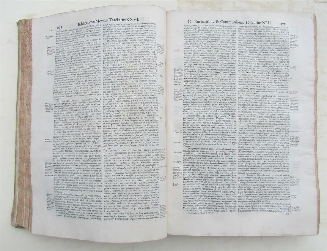 1703 VELLUM BINDING MASSIVE FOLIO Bibliotheca moralis by Josephi Mansi antique - 6