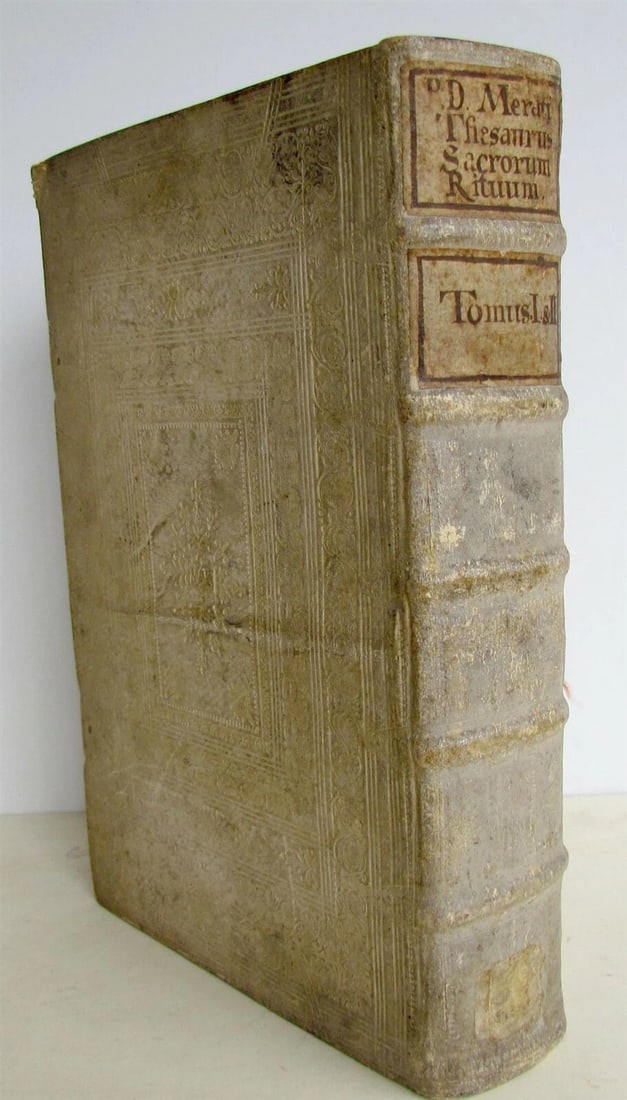 1749 THESAURUS SACRORUM RITUUM by D.BARTHOLOMAEO GAVANTO PIGSKIN FOLIO antique - 3