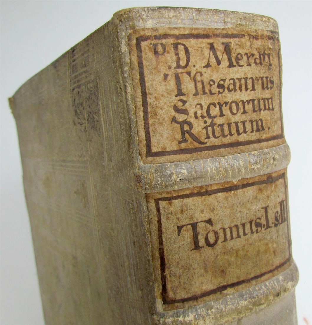 1749 THESAURUS SACRORUM RITUUM by D.BARTHOLOMAEO GAVANTO PIGSKIN FOLIO antique - 4