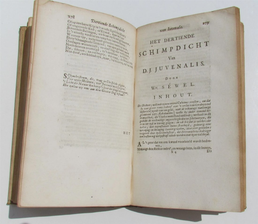 1709 ROMAN POETRY SATYRAE Juvenal & Persius Flaccus VELLUM antique in DUTCH - 6