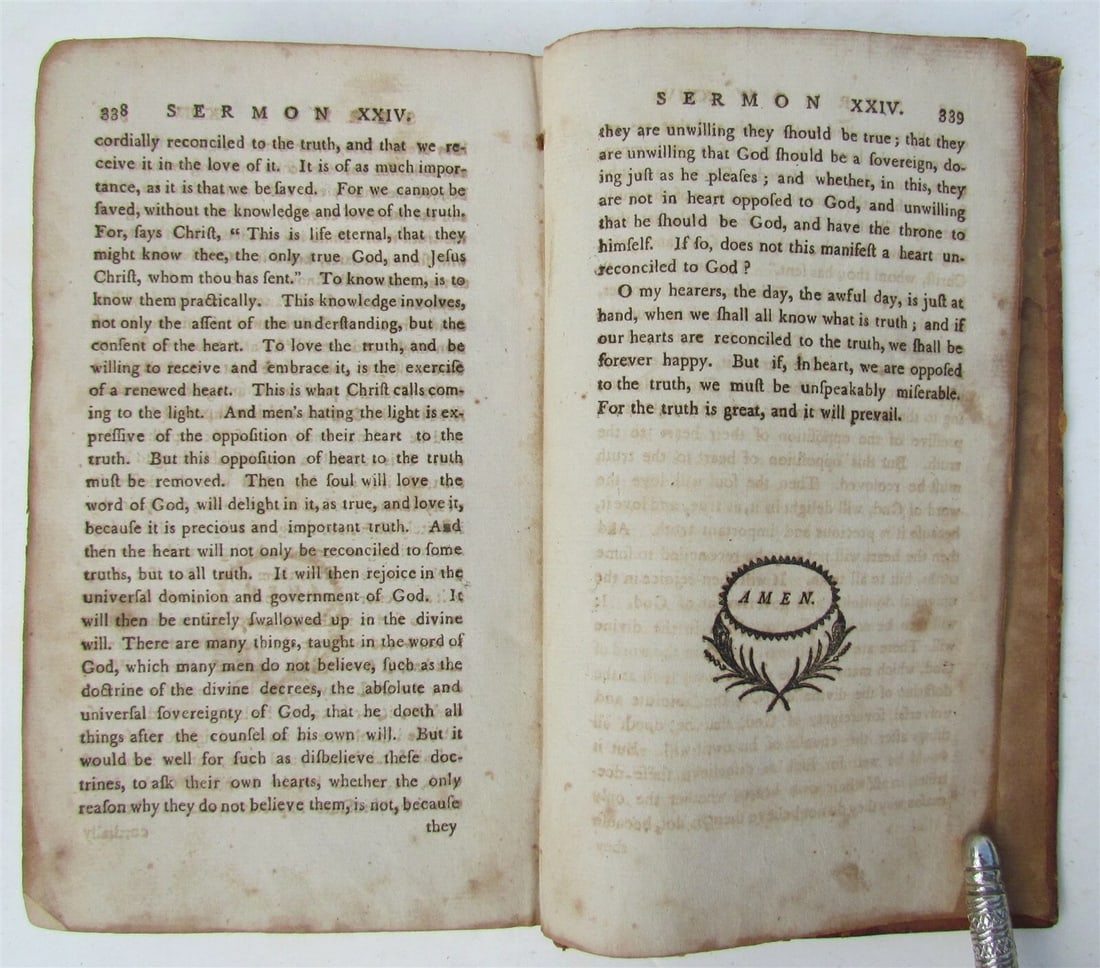 1797 TWENTY FOUR SERMONS by NEHEMIAH WILLIAMS antique WORCESTER AMERICANA - 6