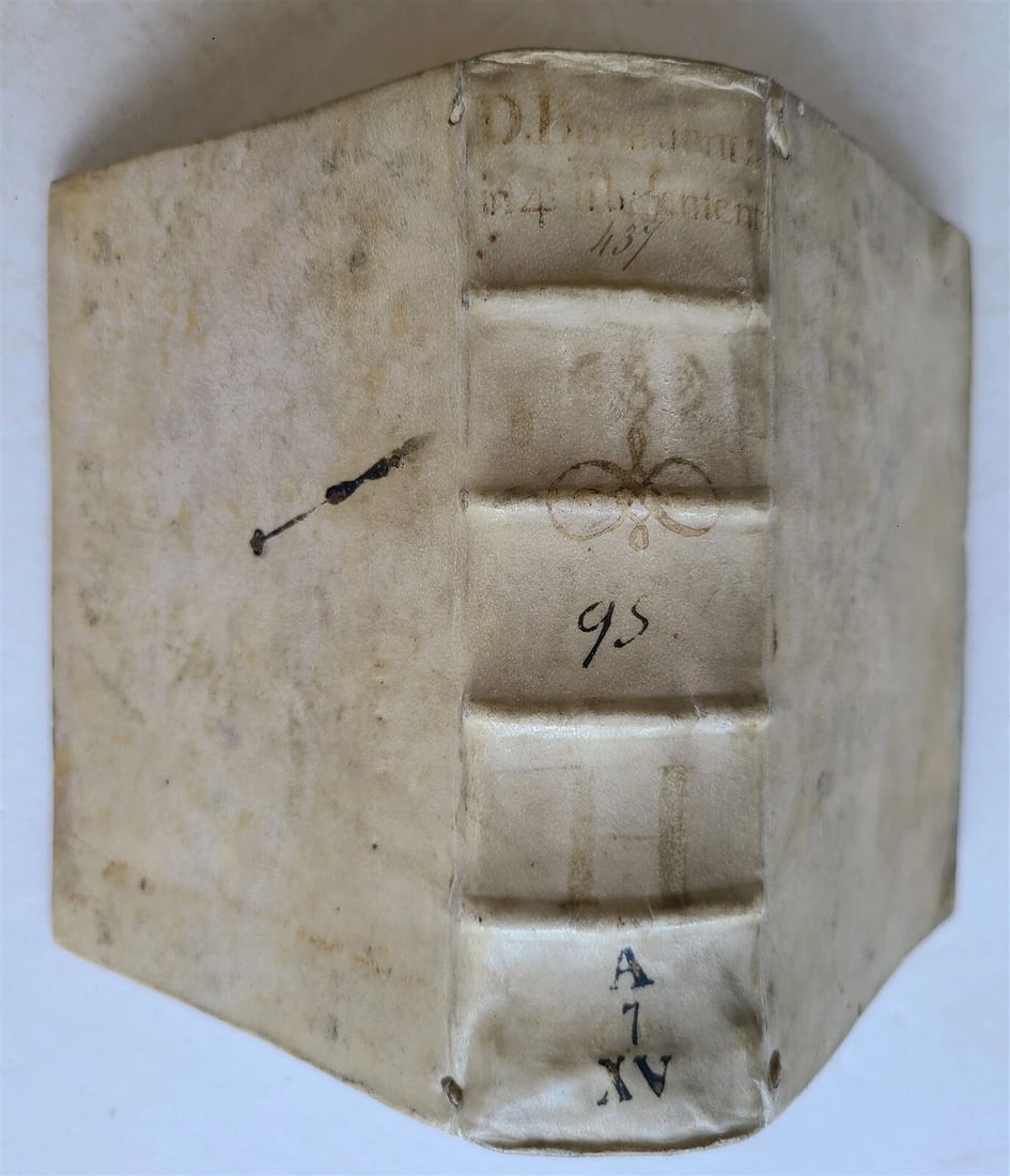 1569 Bonaventura Scriptum sententiarum Petri Lombardi antique VELLUM 16 CENTURY - 3