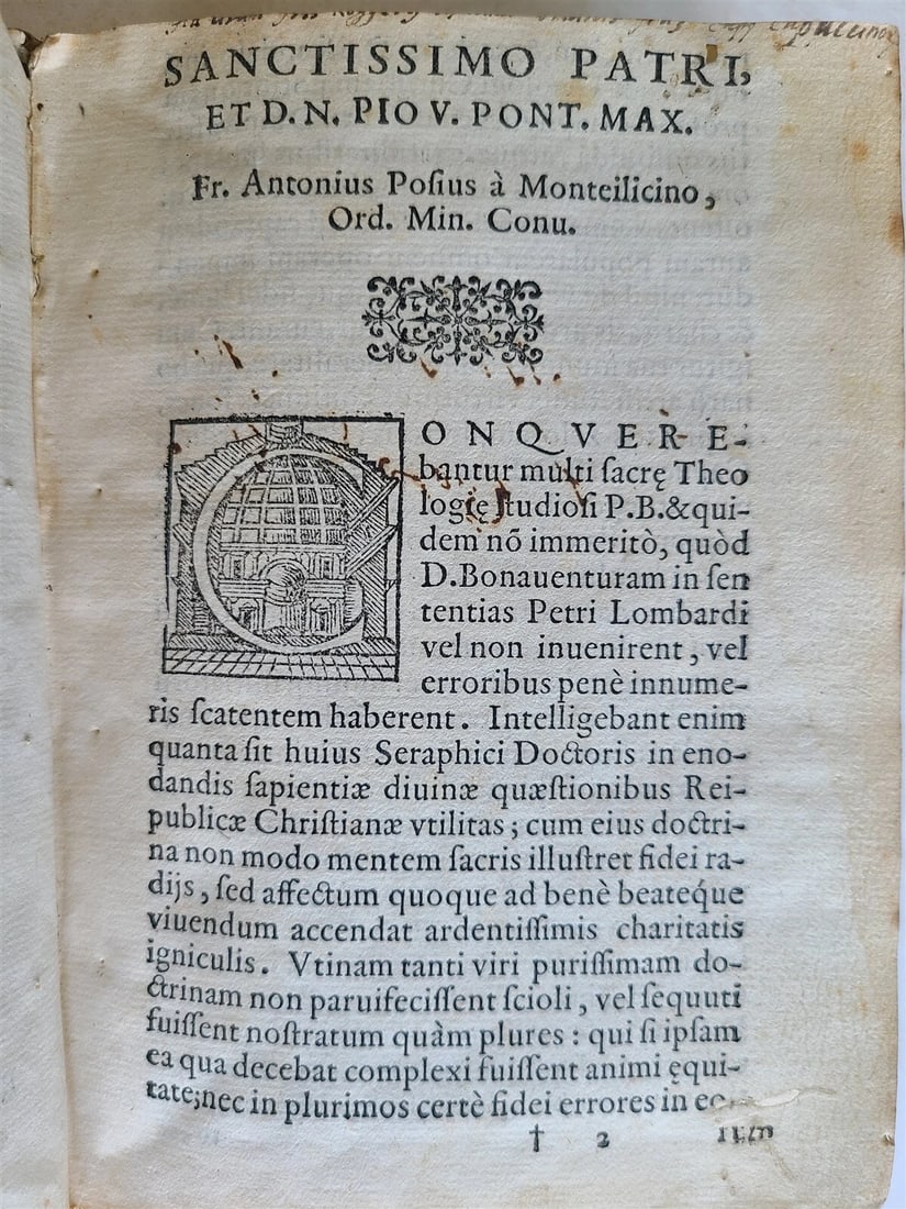 1569 Bonaventura Scriptum sententiarum Petri Lombardi antique VELLUM 16 CENTURY - 5