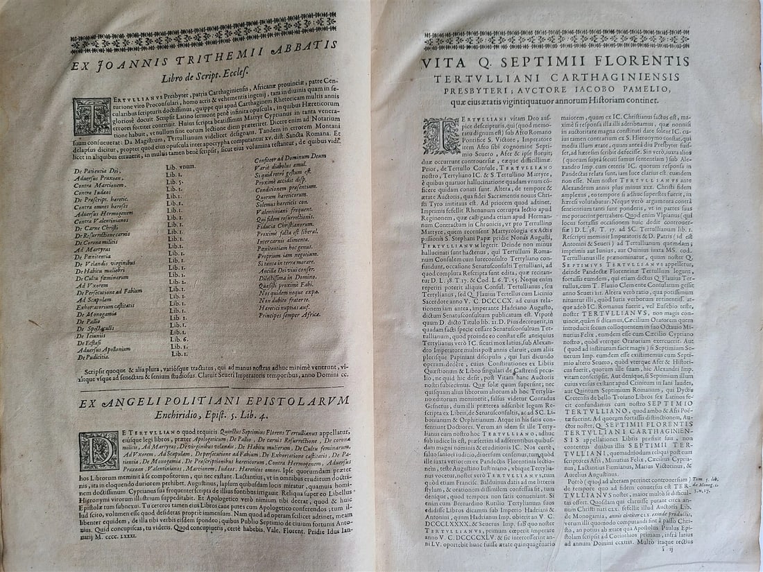 1664 OPERA AD VETUSTISSIMORUM EXEMPLARIUM FIDEM by TERTULLIAN Folio antique - 6