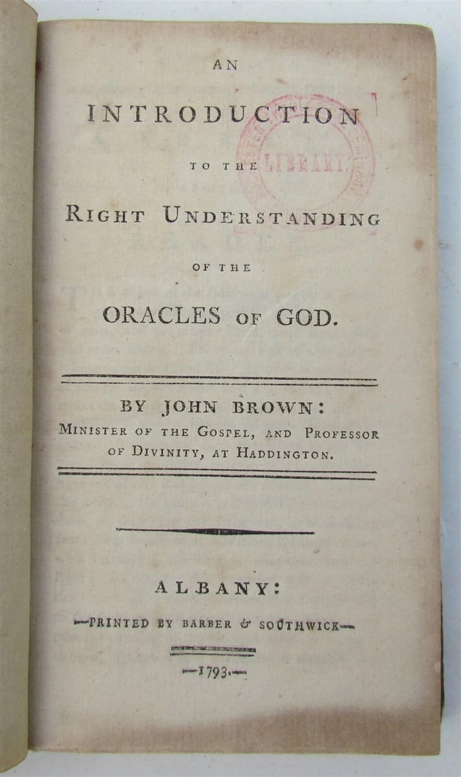 1793 INTRODUCTION to UNDERSTANDING OF ORACLES of GOD antique ALBANY AMERICANA - 2