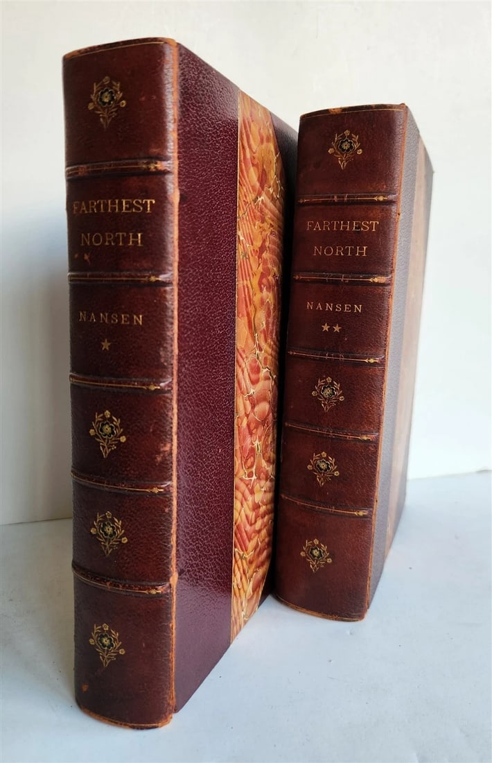 1897 FARTHEST NORTH by NANSEN 2 VOLS antique Voyage of Exploration of Ship FRAM - 3