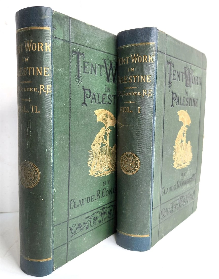 1879 TENT WORK in PALESTINE DISCOVERY & ADVENTURE antique 2 VOLUMES ILLUSTRATED - 3
