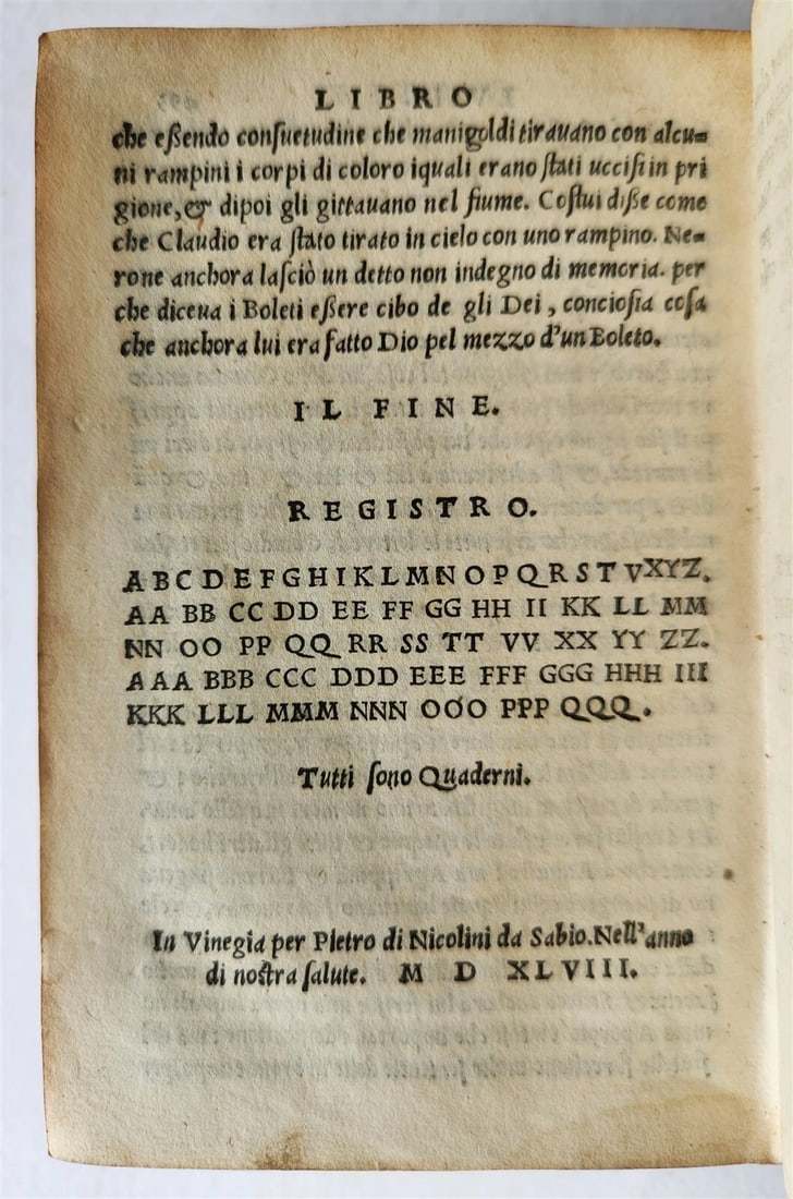1548 ROMAN WARS HISTORY antique VELLUM BOUND CASSIO DIONE Delle guerre de romani - 4